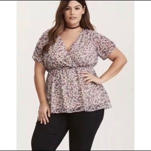 NWT TORRID FLORAL BABY DOLL TOP